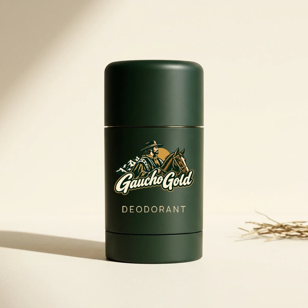 Tallow Deodorant packaging with the official Gaucho Gold logo